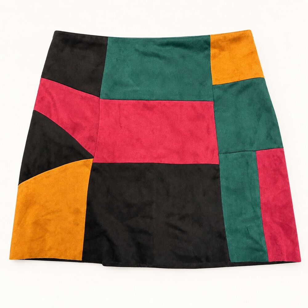 Ella Moss Kids Colorblock Patchwork Mini Skirt Size 12 NWT Multi Stretch